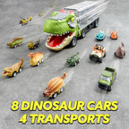 Dinosaur Truck with 12 Pull Back Cars