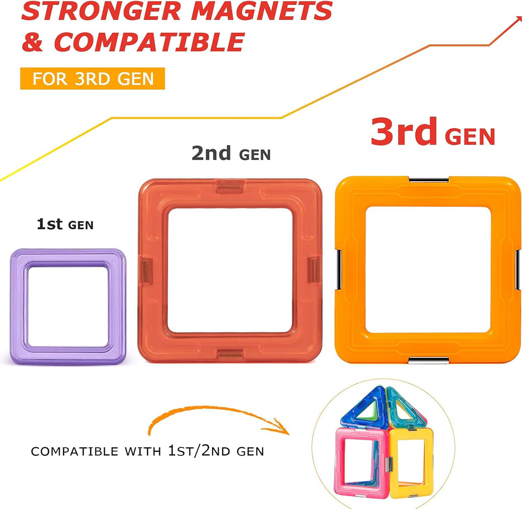 Upgraded Magnetic Blocks Tough Tiles STEM Toys