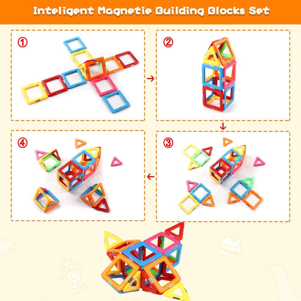 Upgraded Magnetic Blocks Tough Tiles STEM Toys