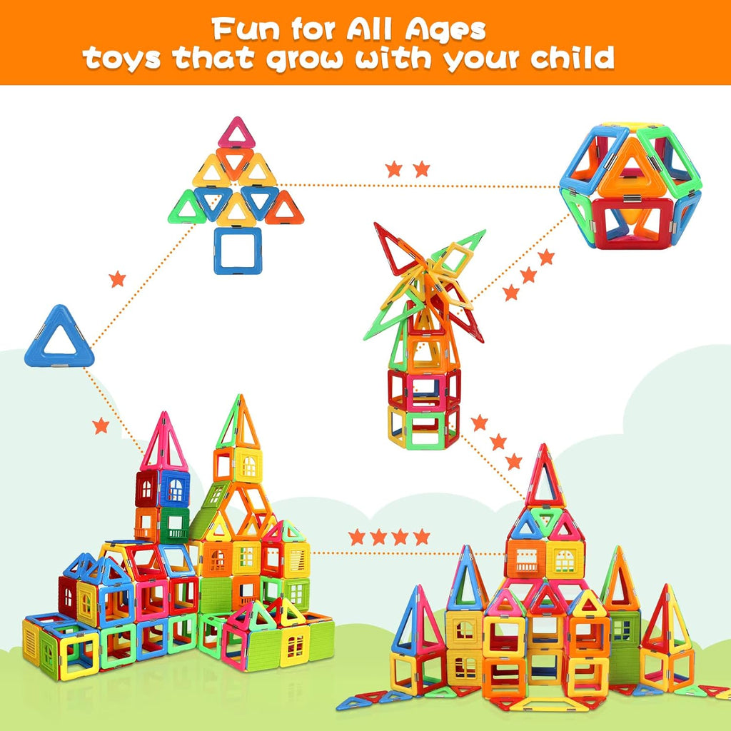 Upgraded Magnetic Blocks Tough Tiles STEM Toys